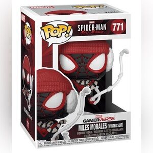 NWT Funko Pop Miles Morales Winter Suit Bobble-Head #771 w/ Collector Case